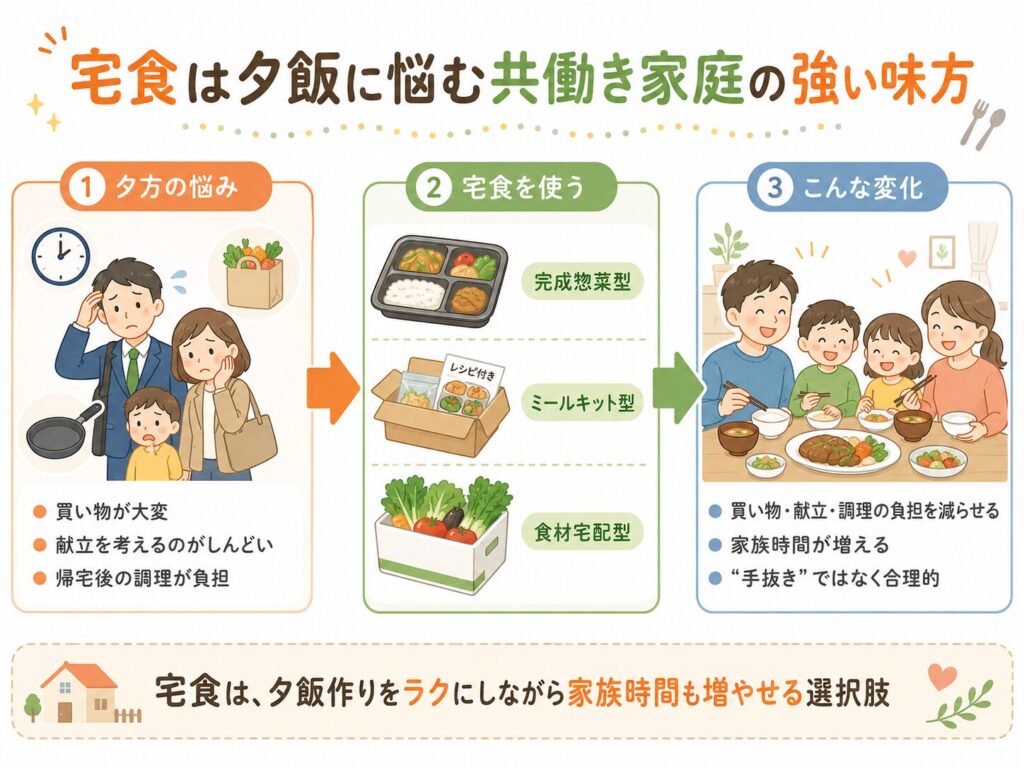 宅食は夕飯に悩む共働き家庭の強い味方