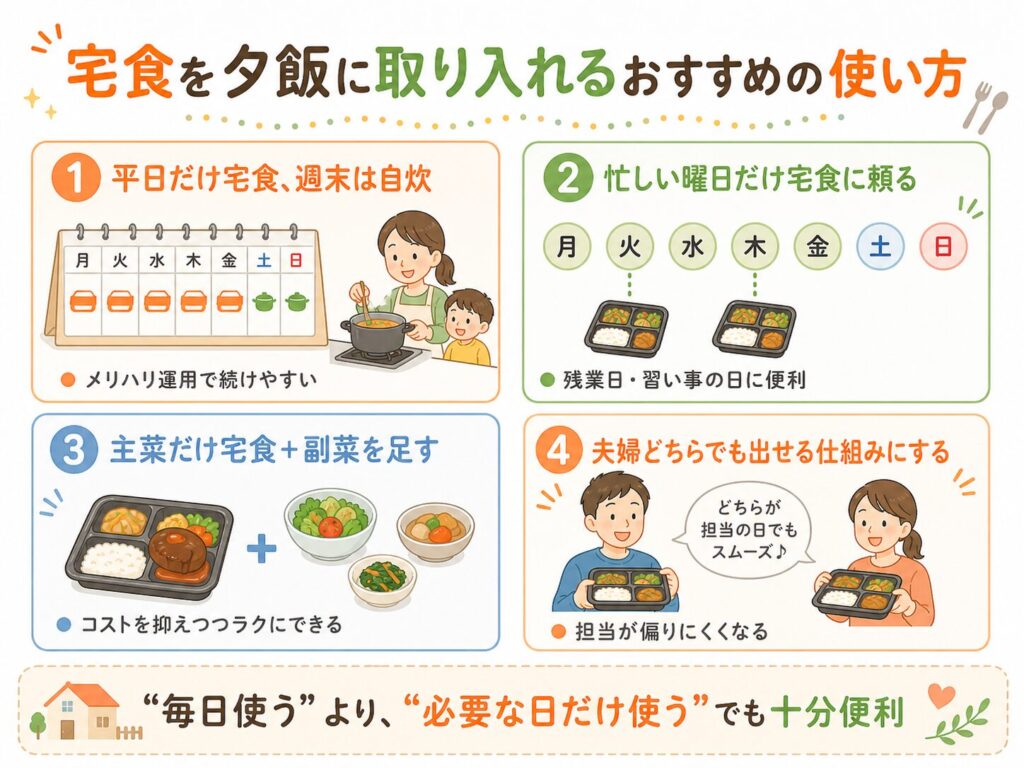 宅食を夕飯に取り入れるおすすめの使い方