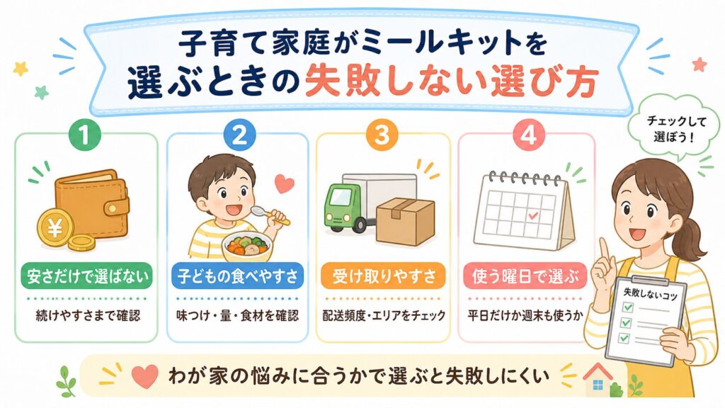 子育て家庭がミールキットを選ぶときの失敗しない選び方
