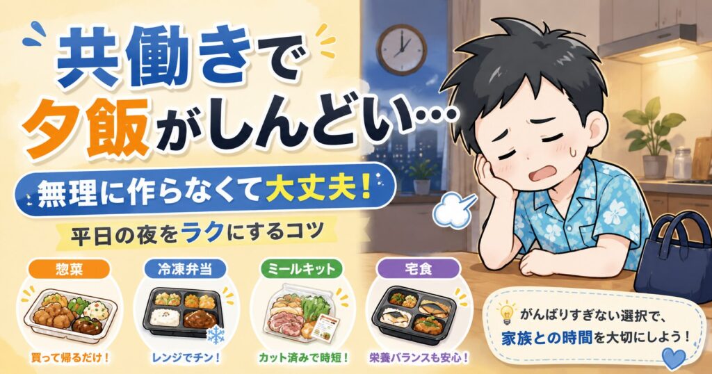 共働きで夕飯がしんどい日はどうする?子育て家庭がラクになる現実的な乗り切り方