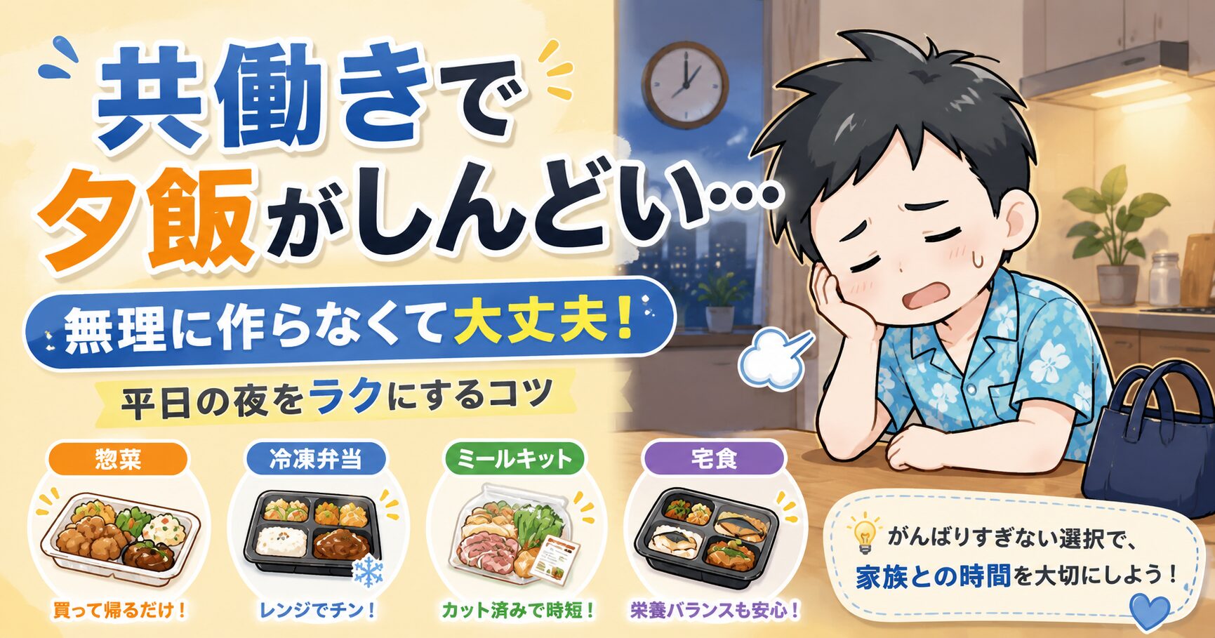 共働きで夕飯がしんどい日はどうする?子育て家庭がラクになる現実的な乗り切り方