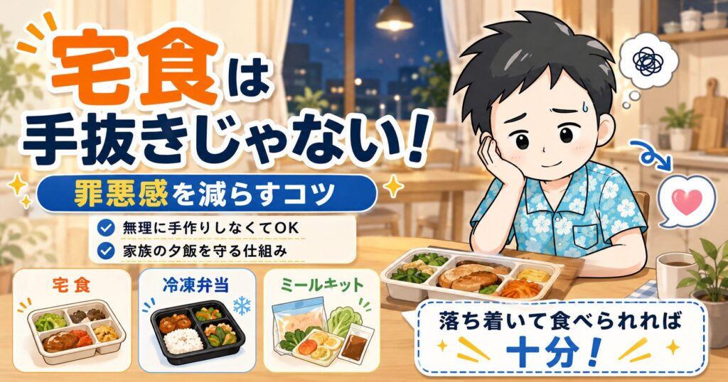 宅食は手抜き?子育て中の罪悪感を減らす考え方と上手な使い方